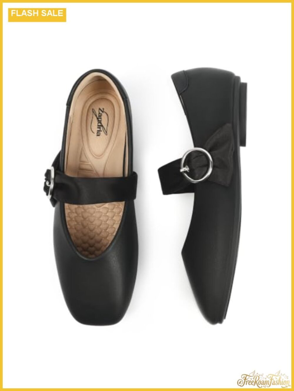 Mary Jane Flats Dressy Square Toe Ballet Shoes Buckle Strap